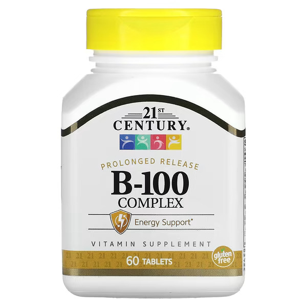 21st Century, B-100 Complex, Prolonged Release, 60 Tablets - VitJoy